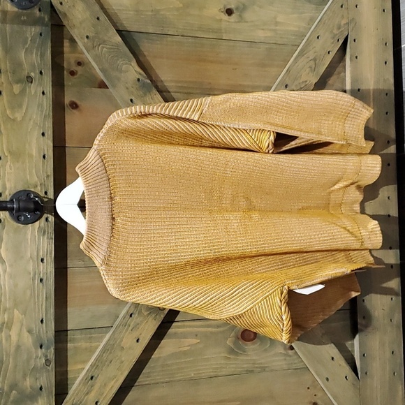 TOPSHOP CHUNKY KNIT RIBBED SWEATER SIZE 12 YELLOW CREW NECK PULLOVER - Picture 6 of 8